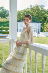 Sugar Coated Shirred Maxi Dress
